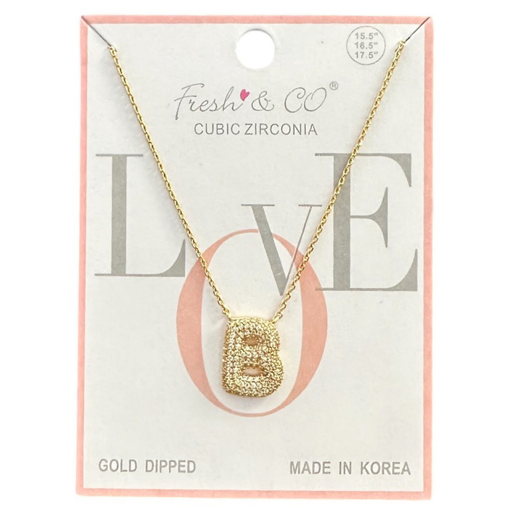 Fresh & Co CZ 14k Dipped Letter Necklace