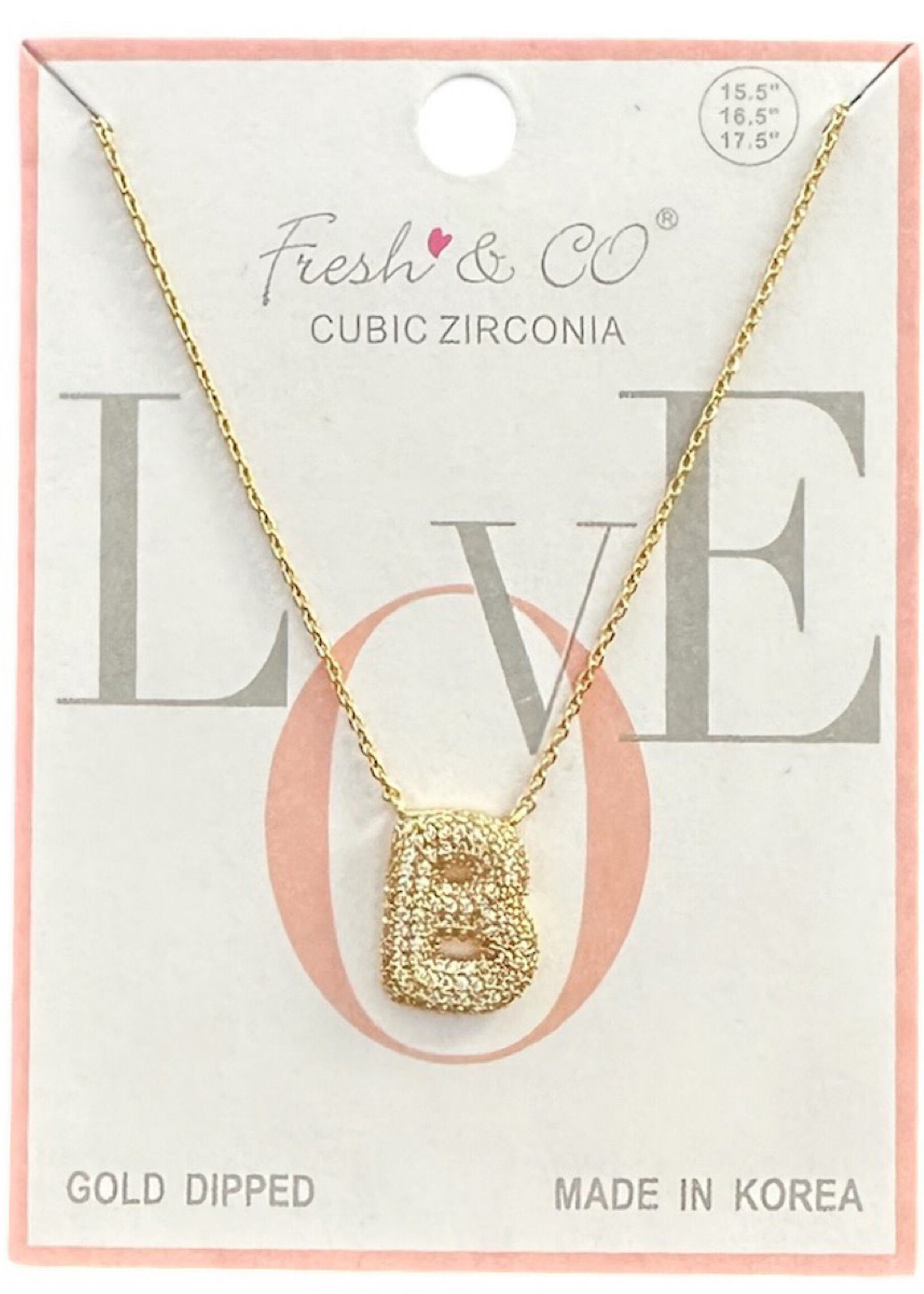 Fresh & Co CZ 14k Dipped Letter Necklace