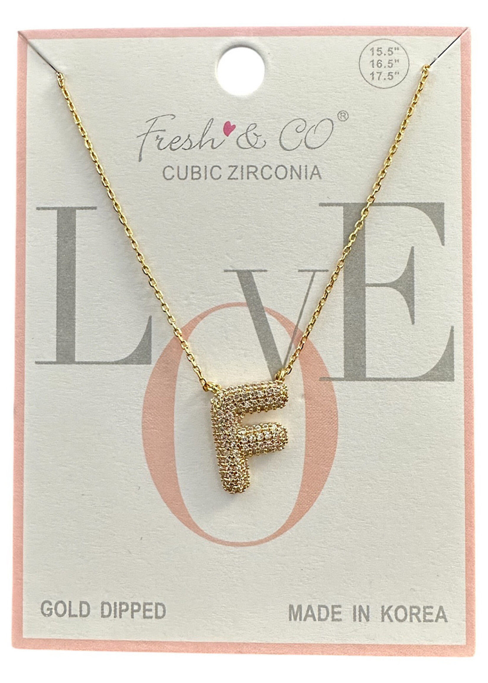 Fresh & Co CZ 14k Dipped Letter Necklace