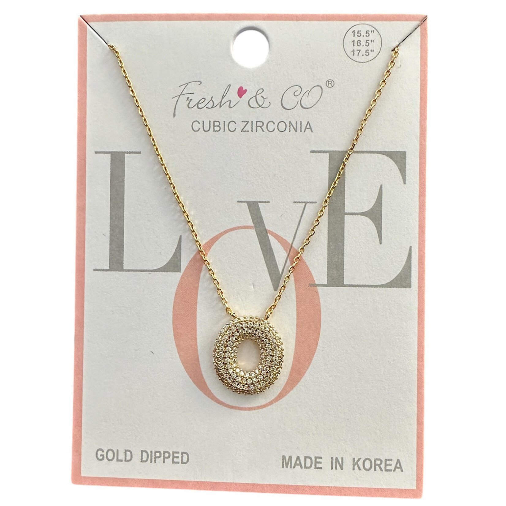 Fresh & Co CZ 14k Dipped Letter Necklace