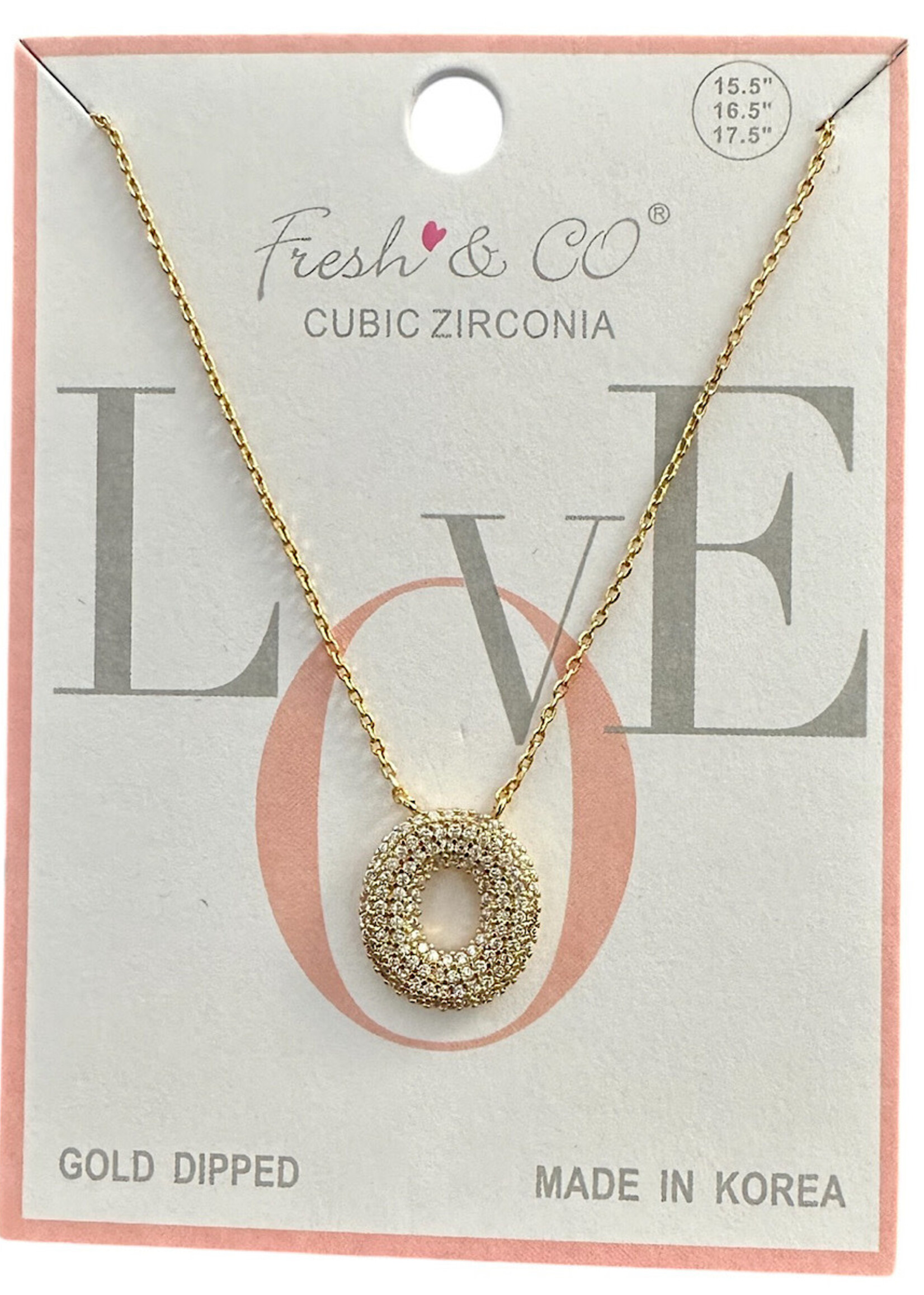 Fresh & Co CZ 14k Dipped Letter Necklace