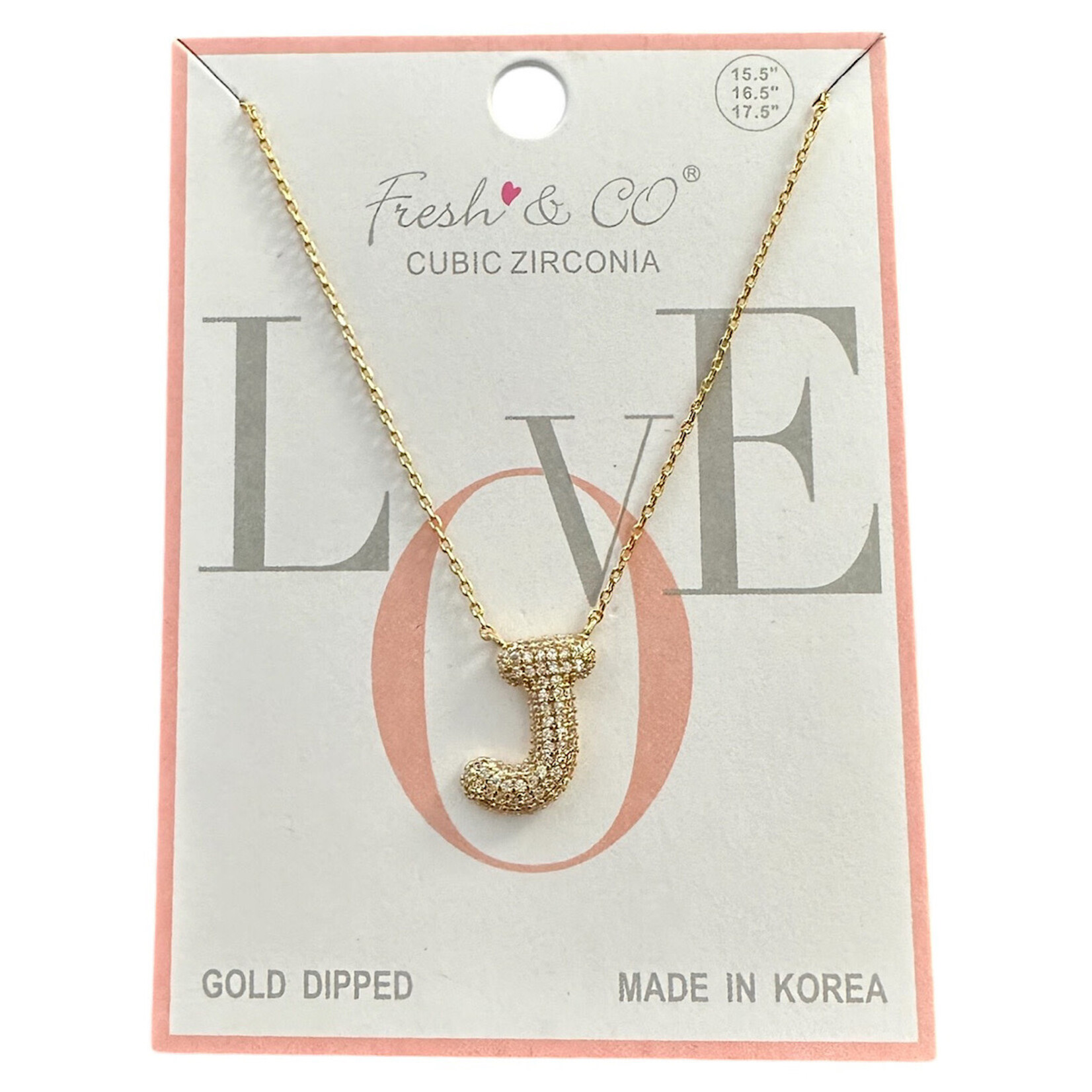 Fresh & Co CZ 14k Dipped Letter Necklace