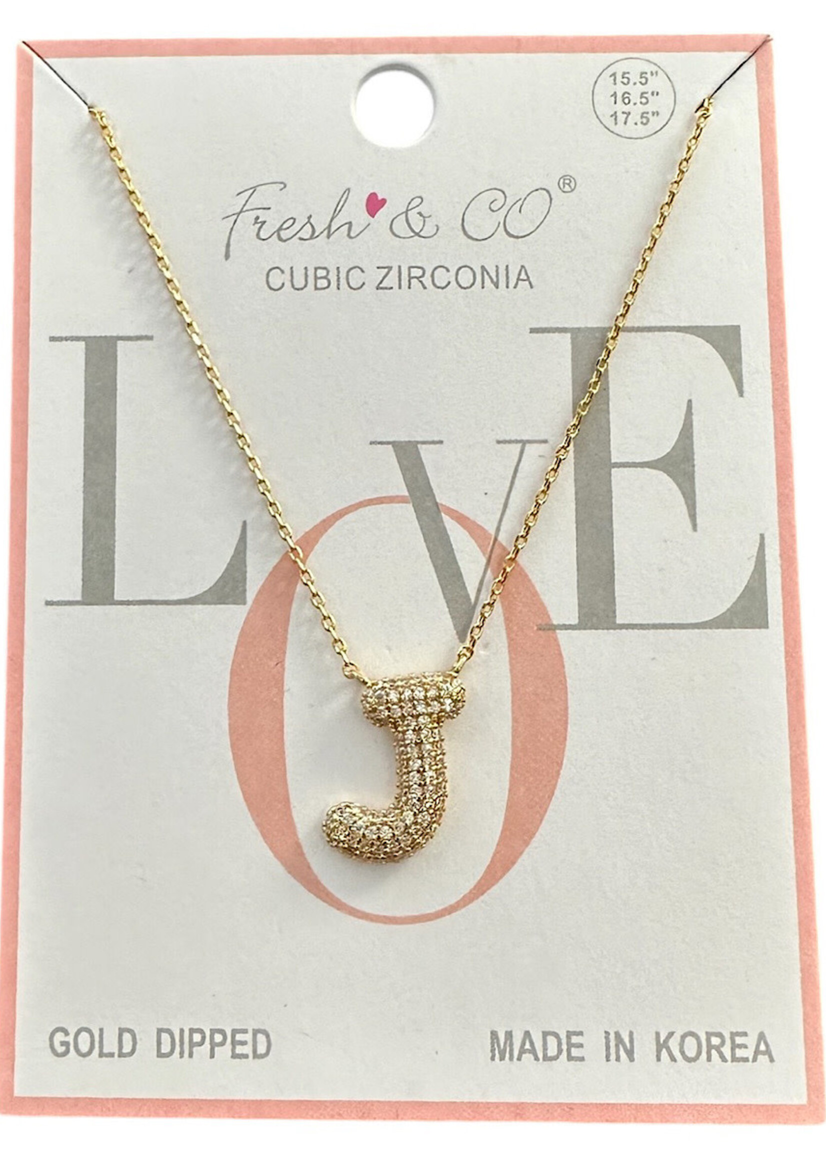 Fresh & Co CZ 14k Dipped Letter Necklace