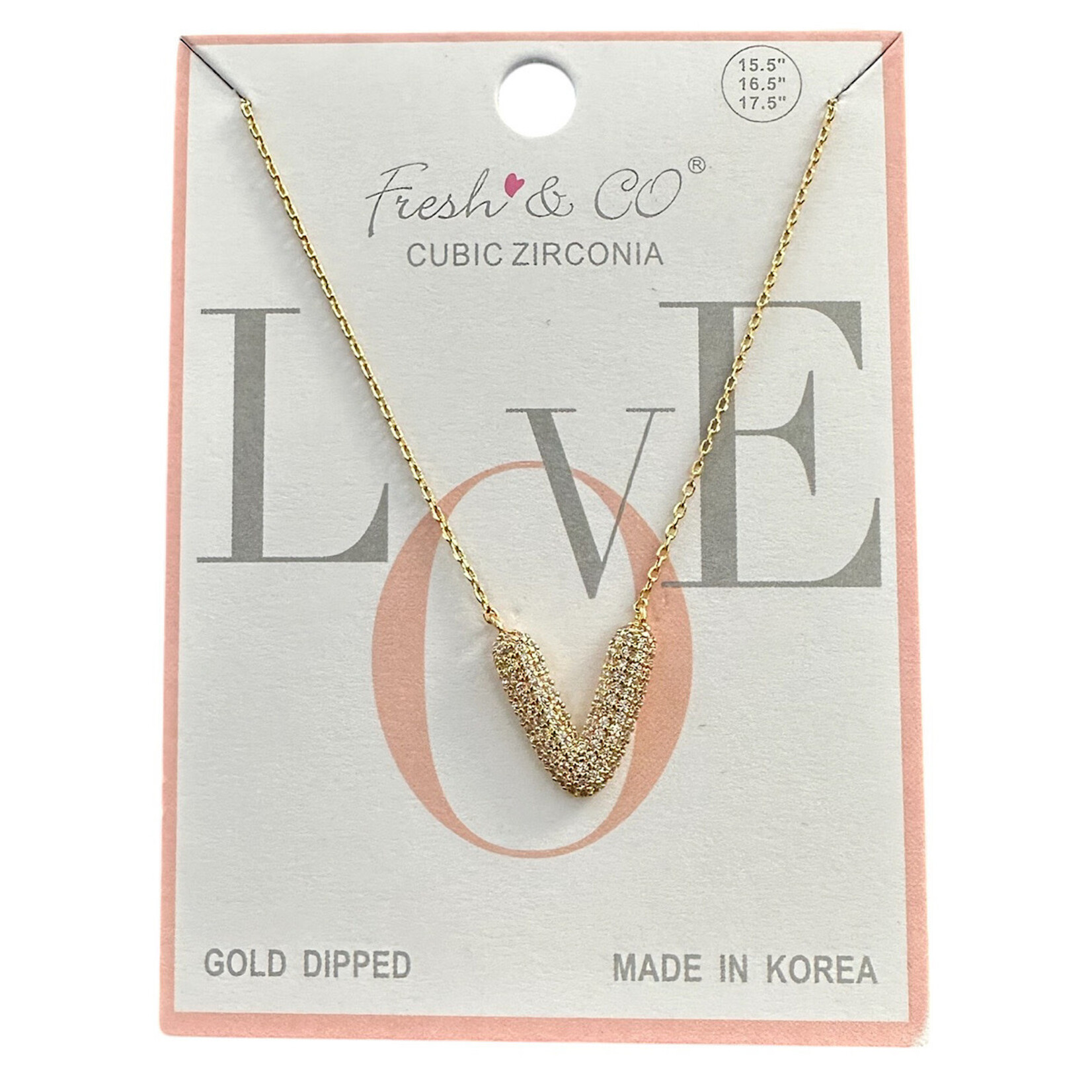 Fresh & Co CZ 14k Dipped Letter Necklace