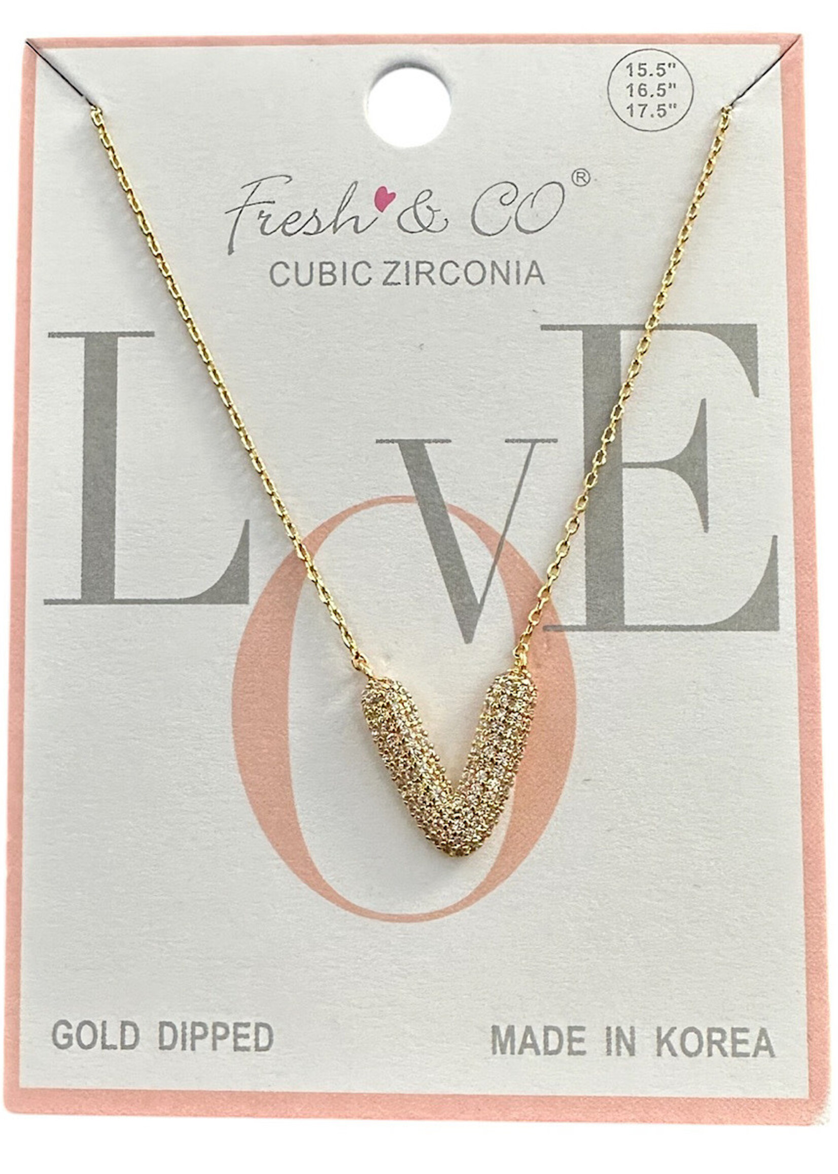Fresh & Co CZ 14k Dipped Letter Necklace