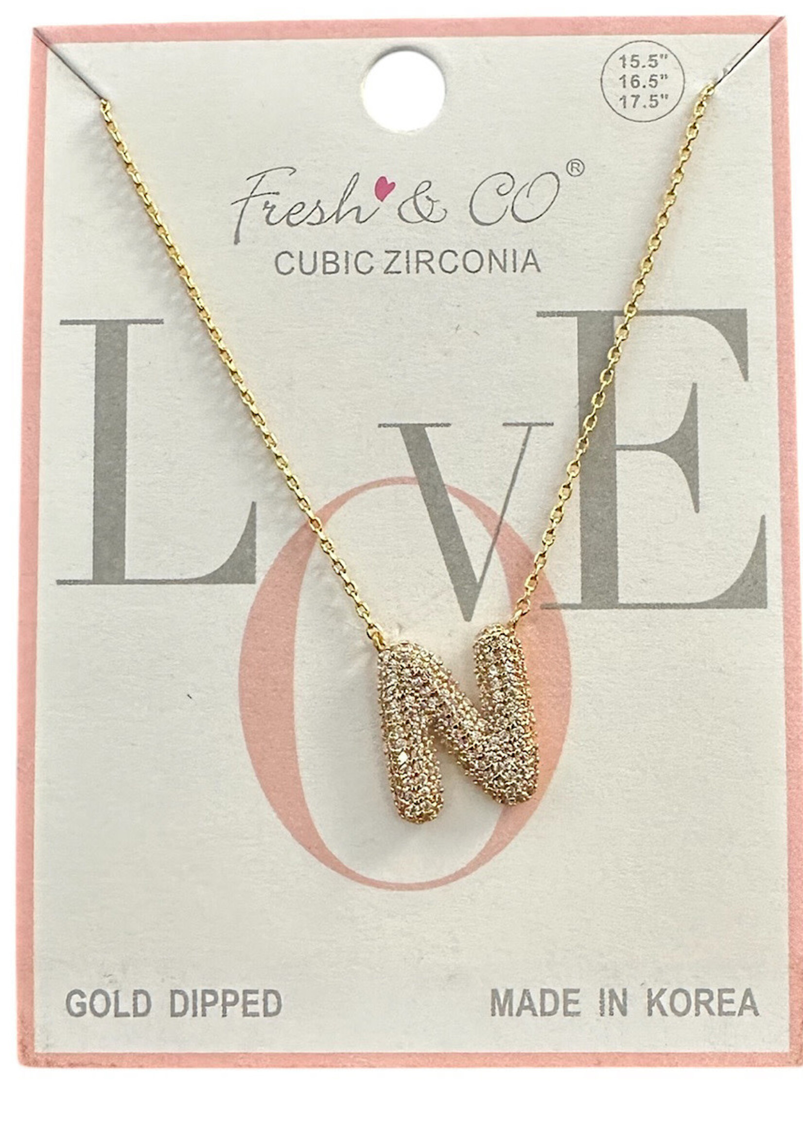 Fresh & Co CZ 14k Dipped Letter Necklace
