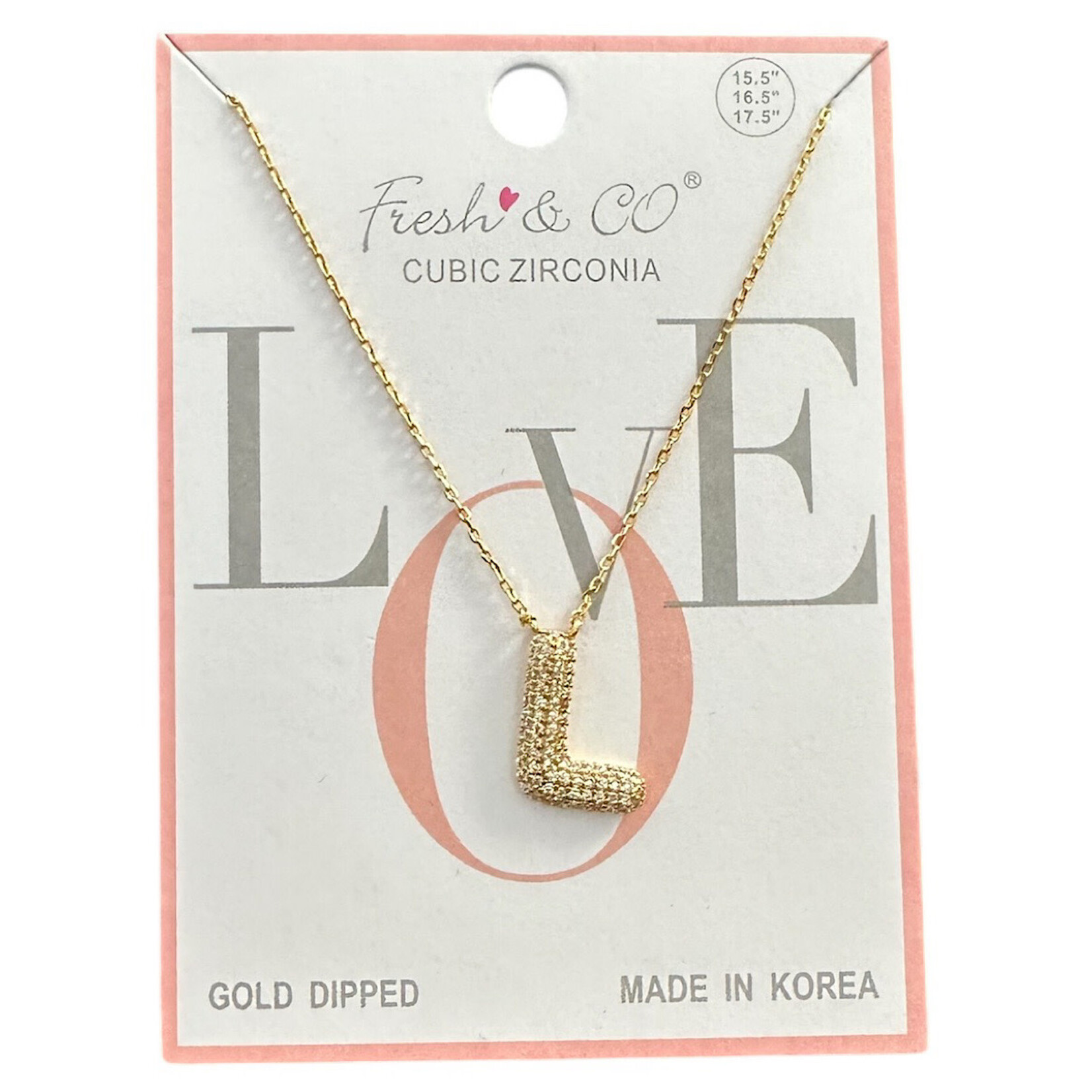 Fresh & Co CZ 14k Dipped Letter Necklace