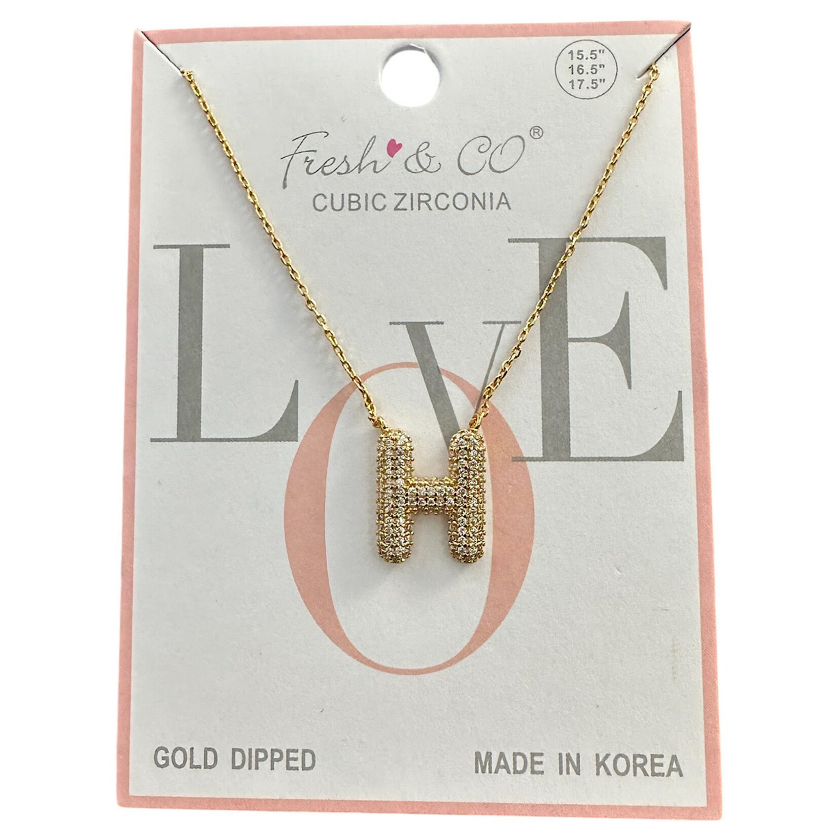 Fresh & Co CZ 14k Dipped Letter Necklace