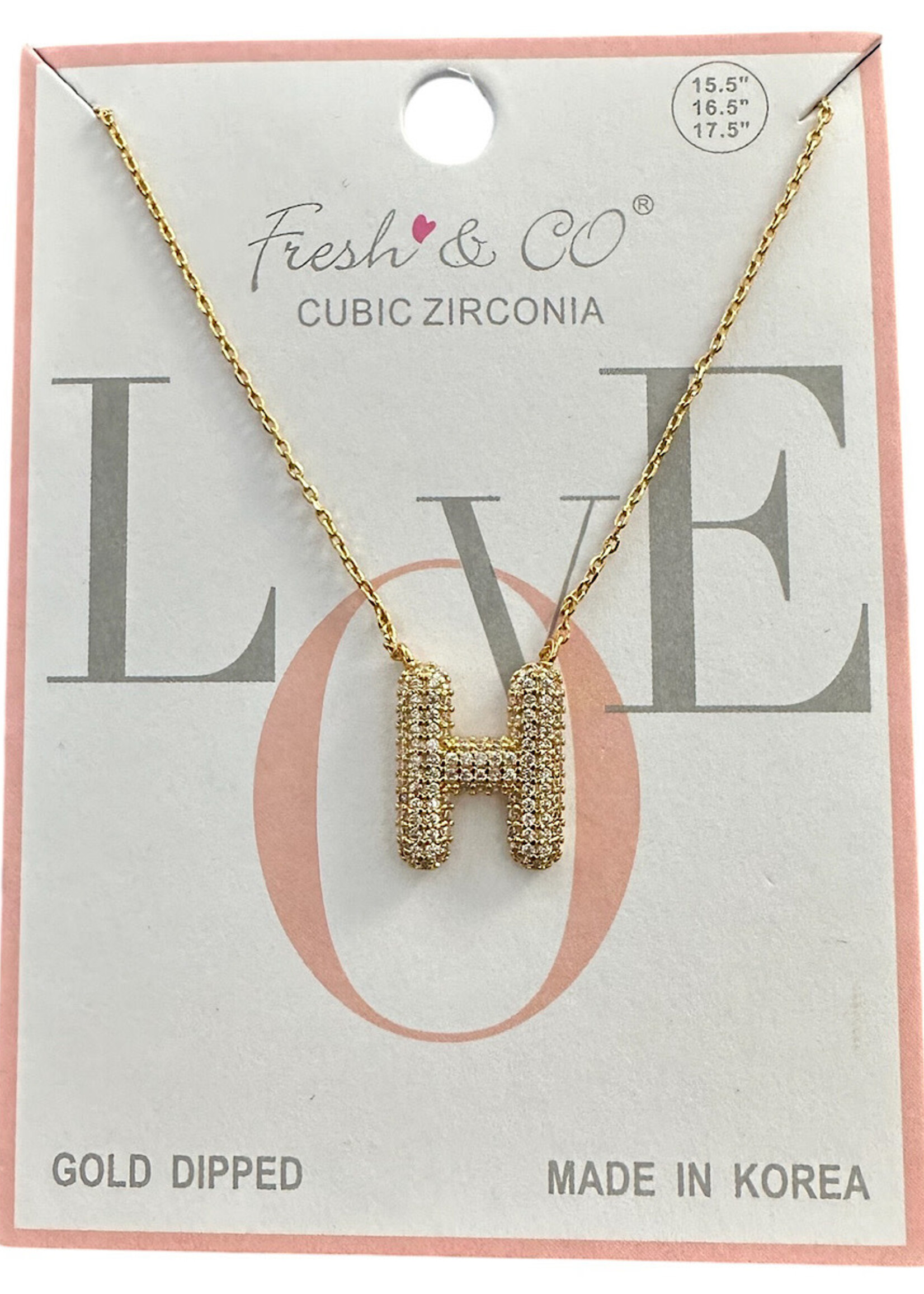 Fresh & Co CZ 14k Dipped Letter Necklace