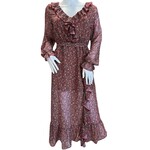 Haper Terracotta Palm Midi Dress S