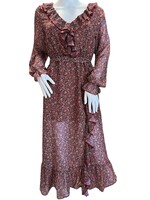 Haper Terracotta Palm Midi Dress S