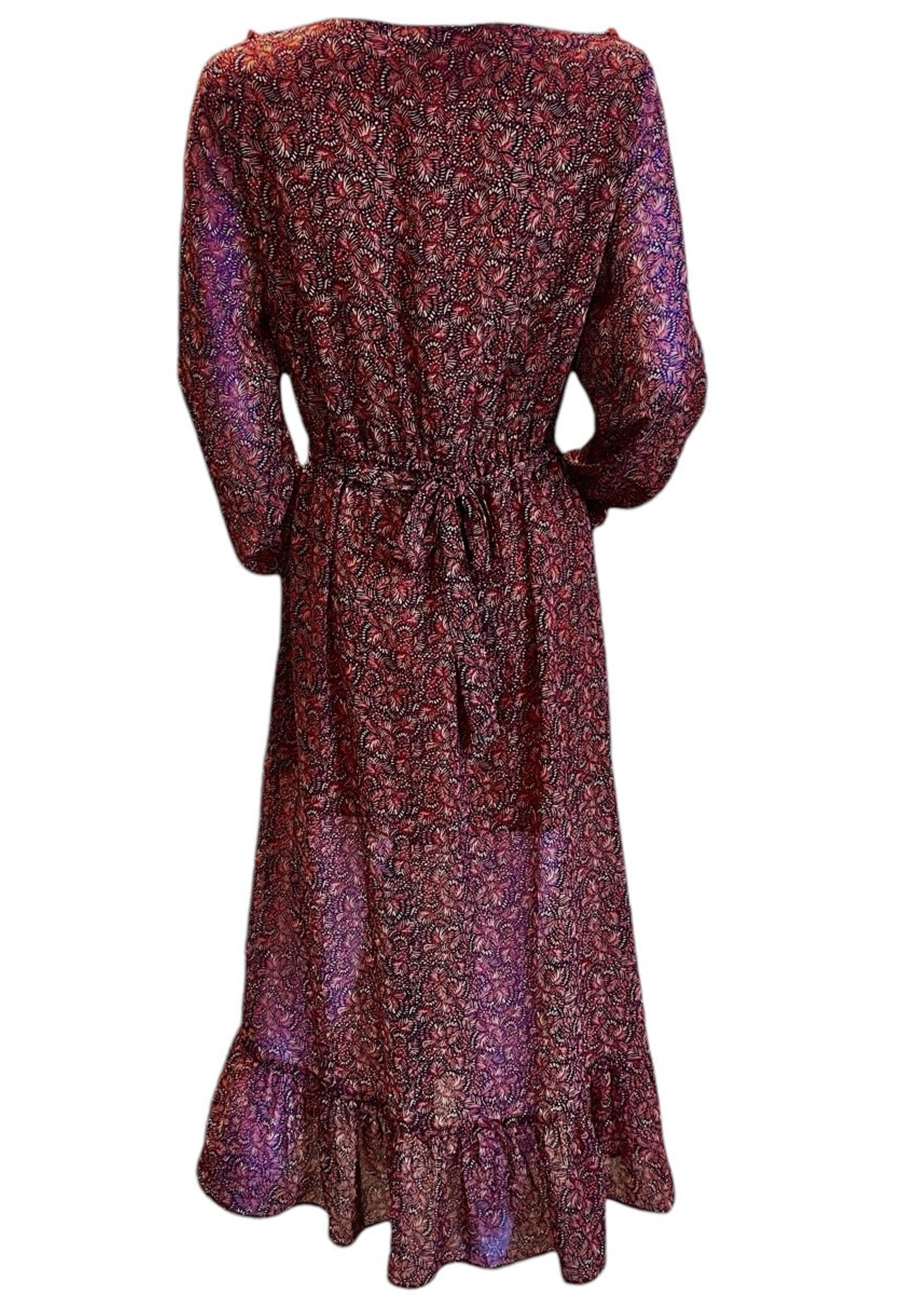 Haper Terracotta Palm Midi Dress S