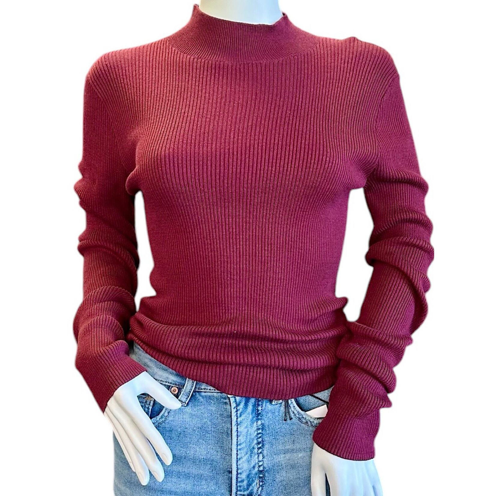 Sanctuary Burgundy Long Sleeve Top