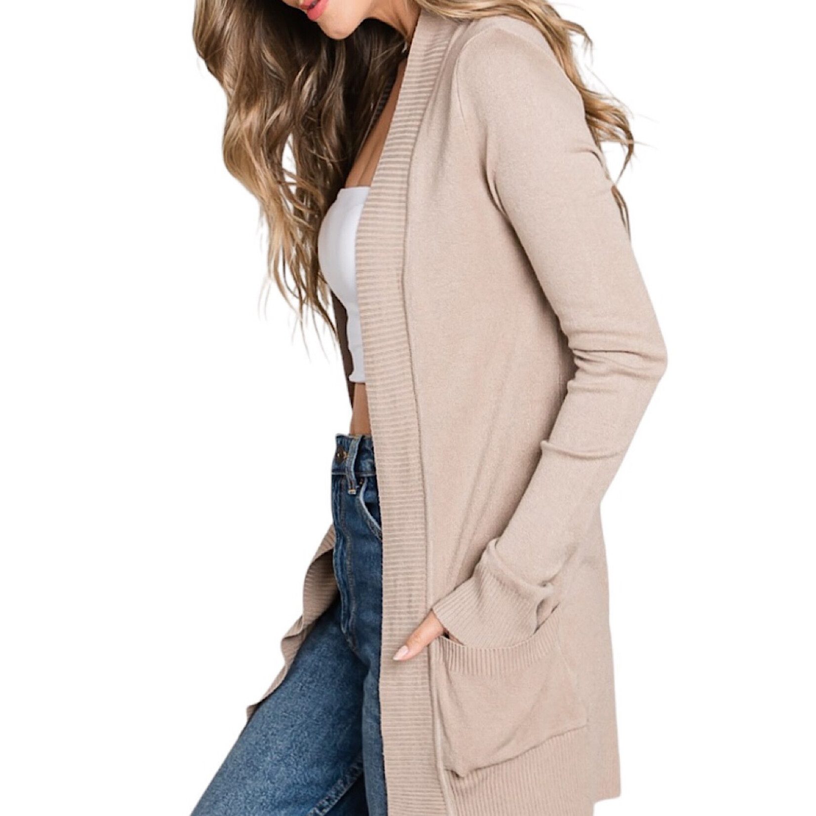 Beige Cotton Blend Cardigan