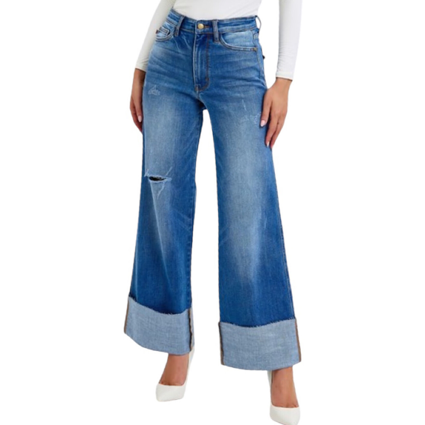 Judy Blue JB82636 HW Retro Wide Leg with Cuff