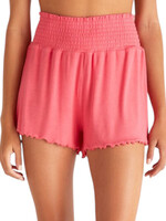 Z Supply Z Supply Dawn Smocked Rib Short Watermelon