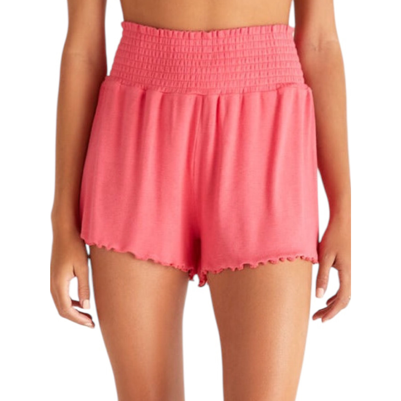 Z Supply Z Supply Dawn Smocked Rib Short Watermelon