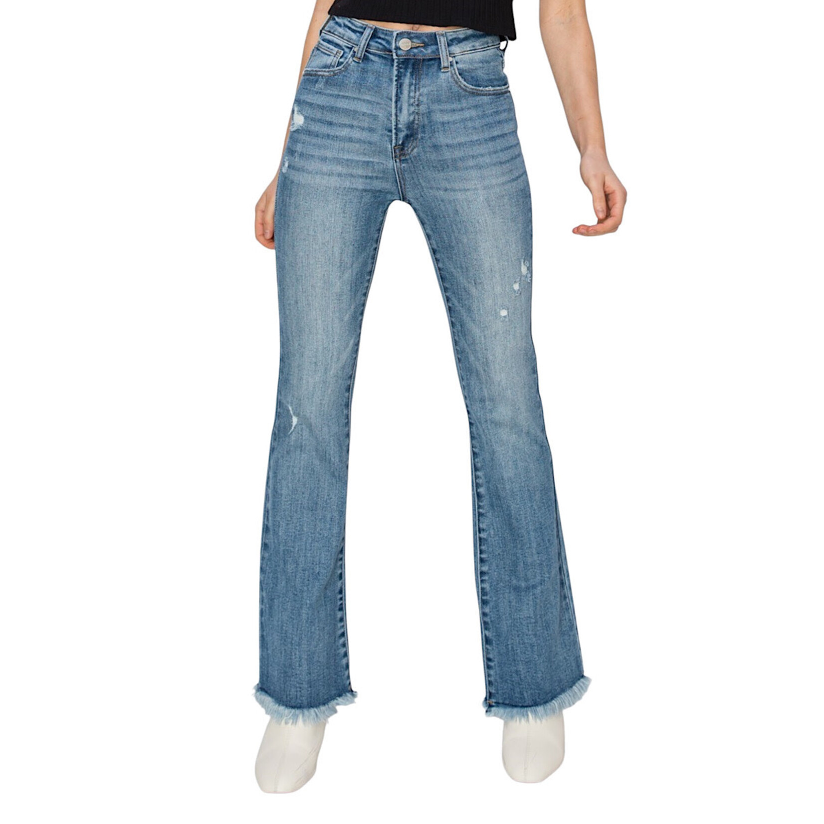 Risen RDP1277CH H/R Medium Ankle Bootcut Frayed Hem