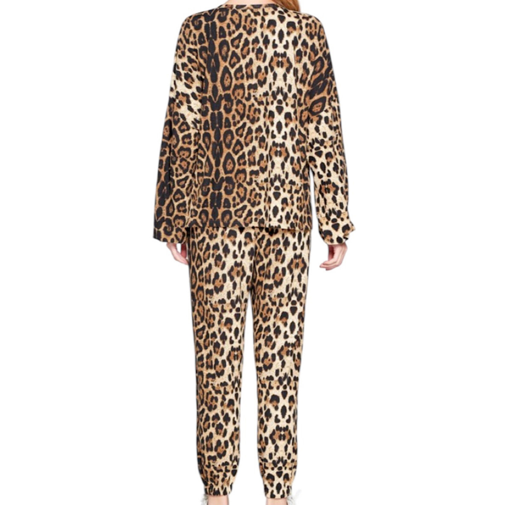 Brown Leopard Jogger Set Plus