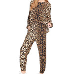 Brown Leopard Jogger Set Plus