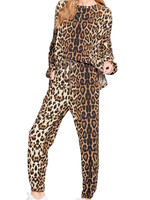 Brown Leopard Jogger Set Plus