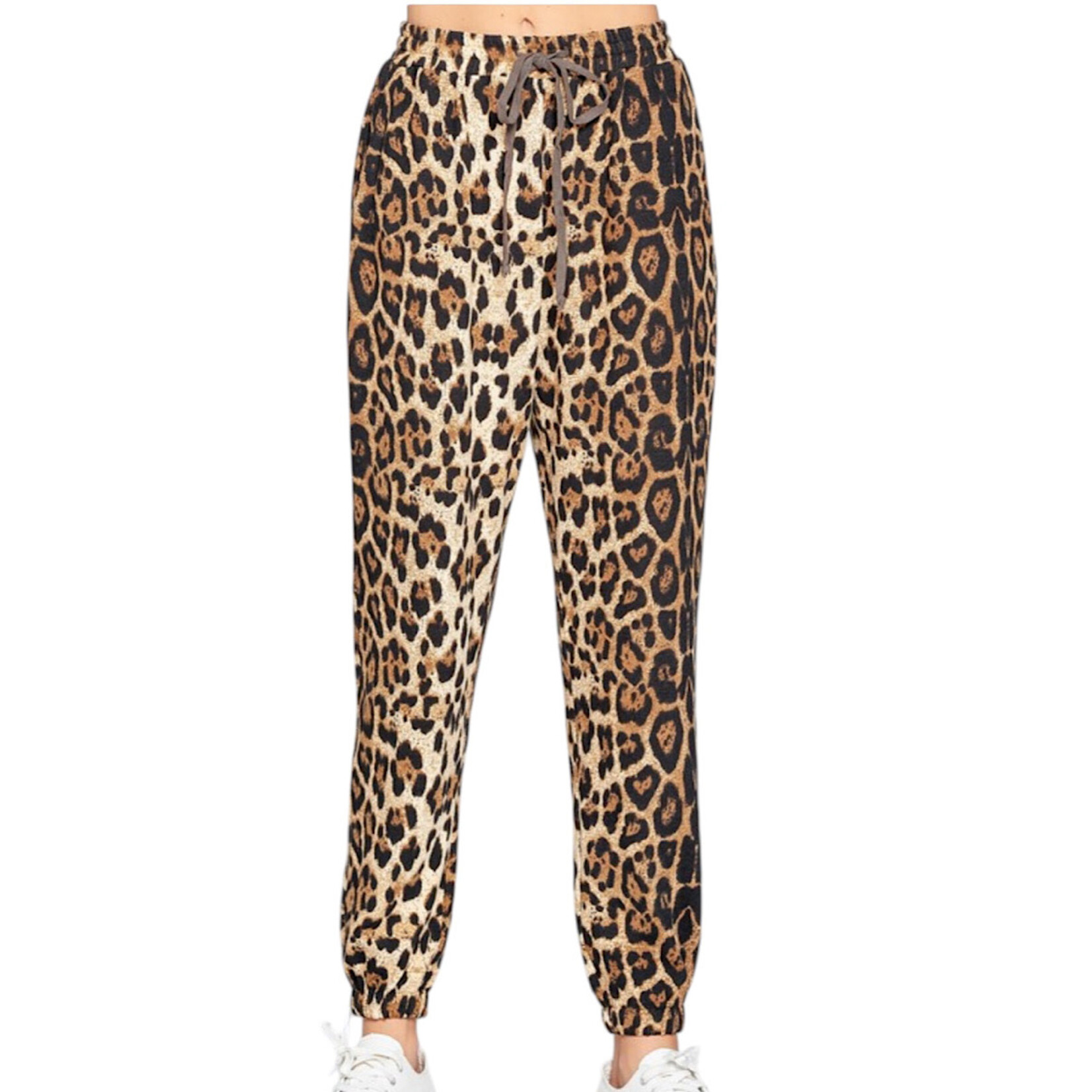 Brown Leopard Jogger Set Plus
