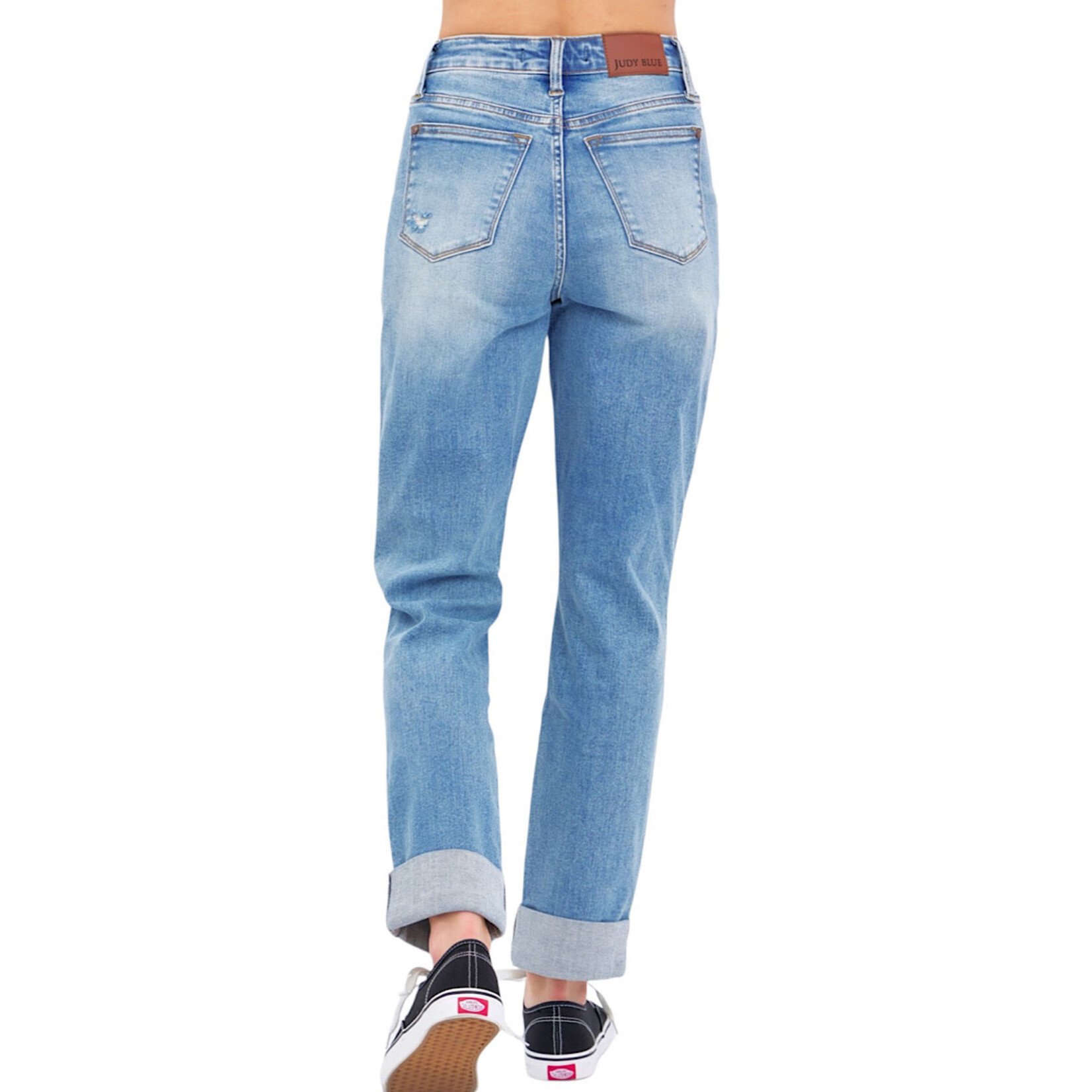 Judy Blue JB88825REG High Waist Patch Pocket Destory Boyfriend