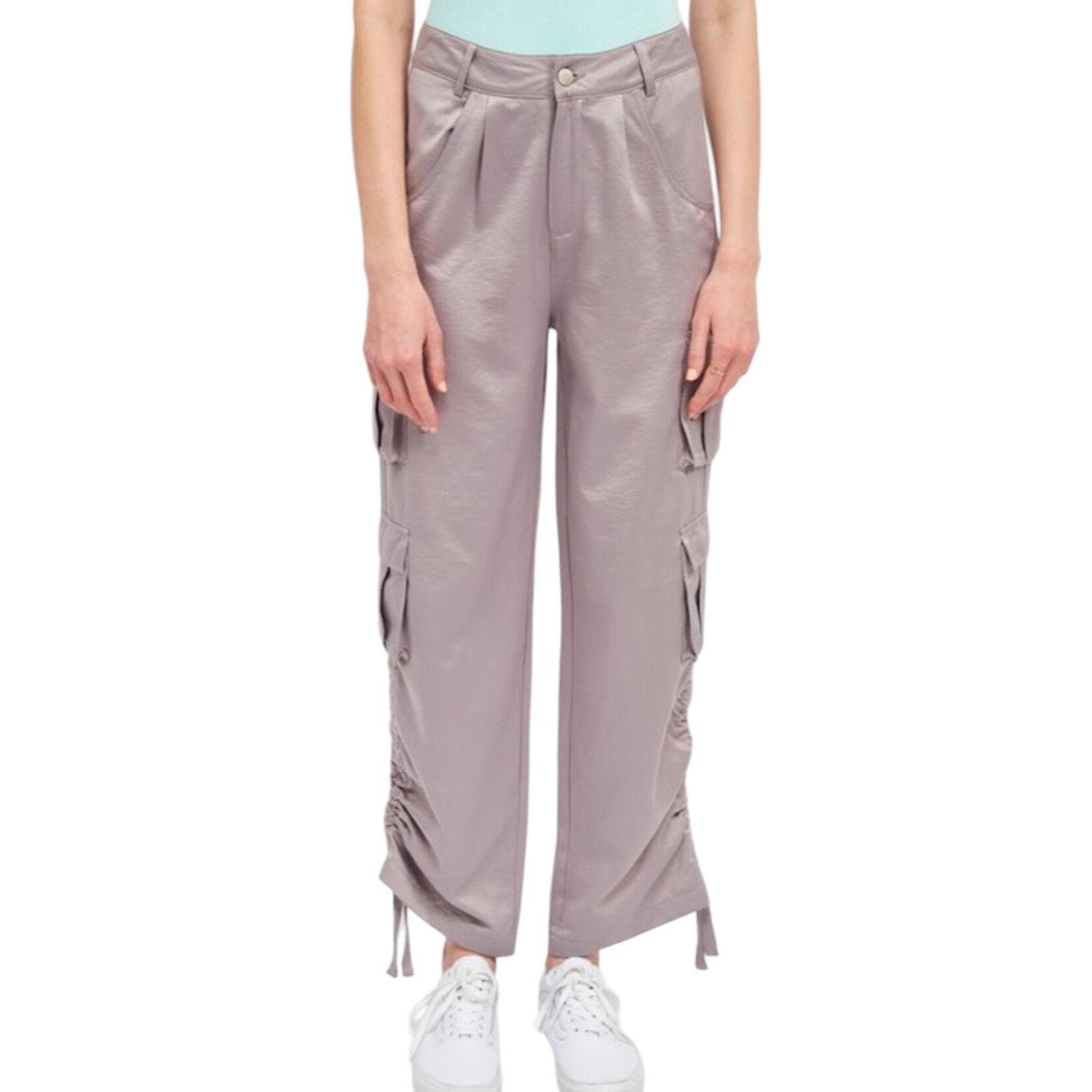 Light Grey Pocket Detail Cargo Pants