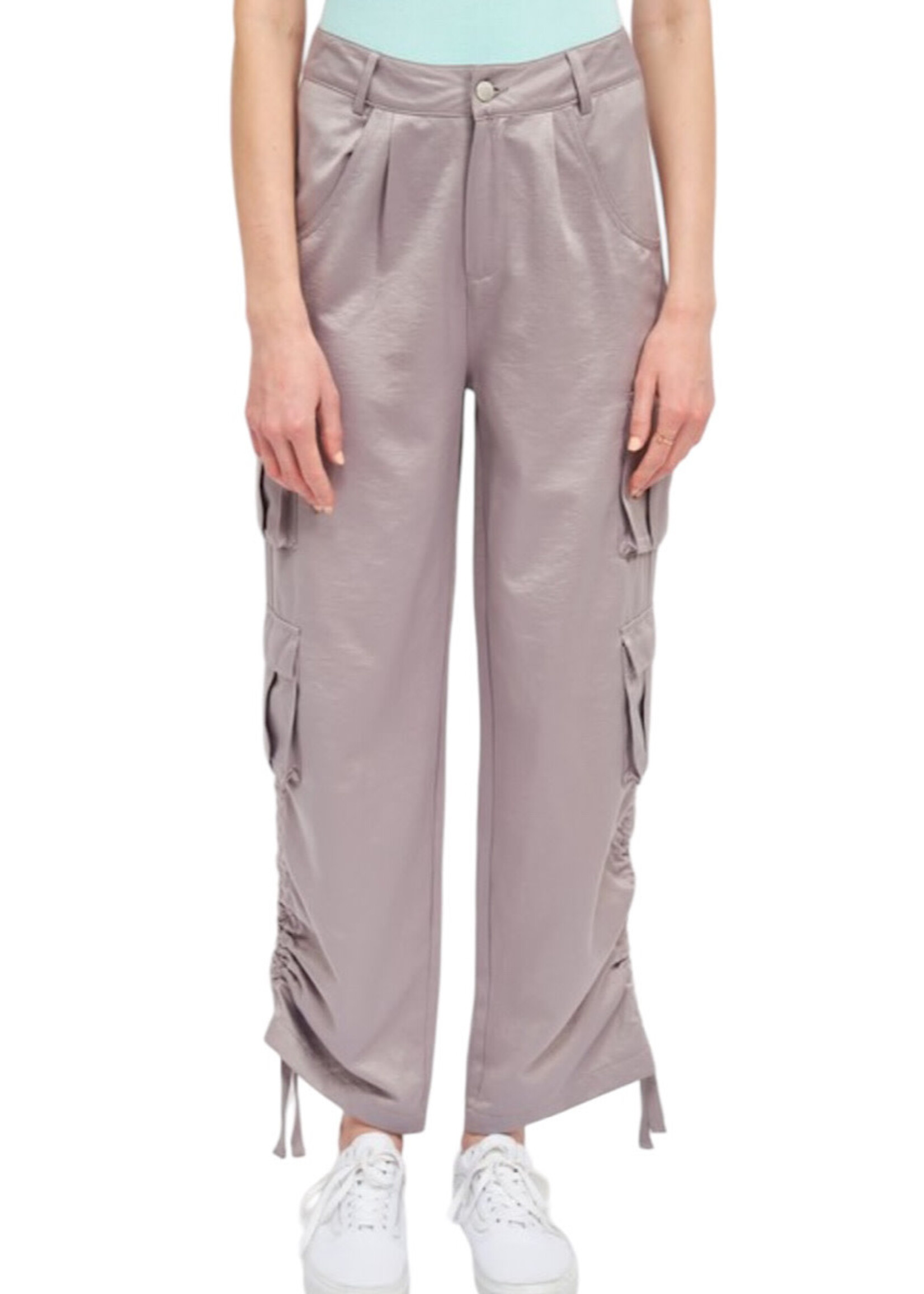 Light Grey Pocket Detail Cargo Pants