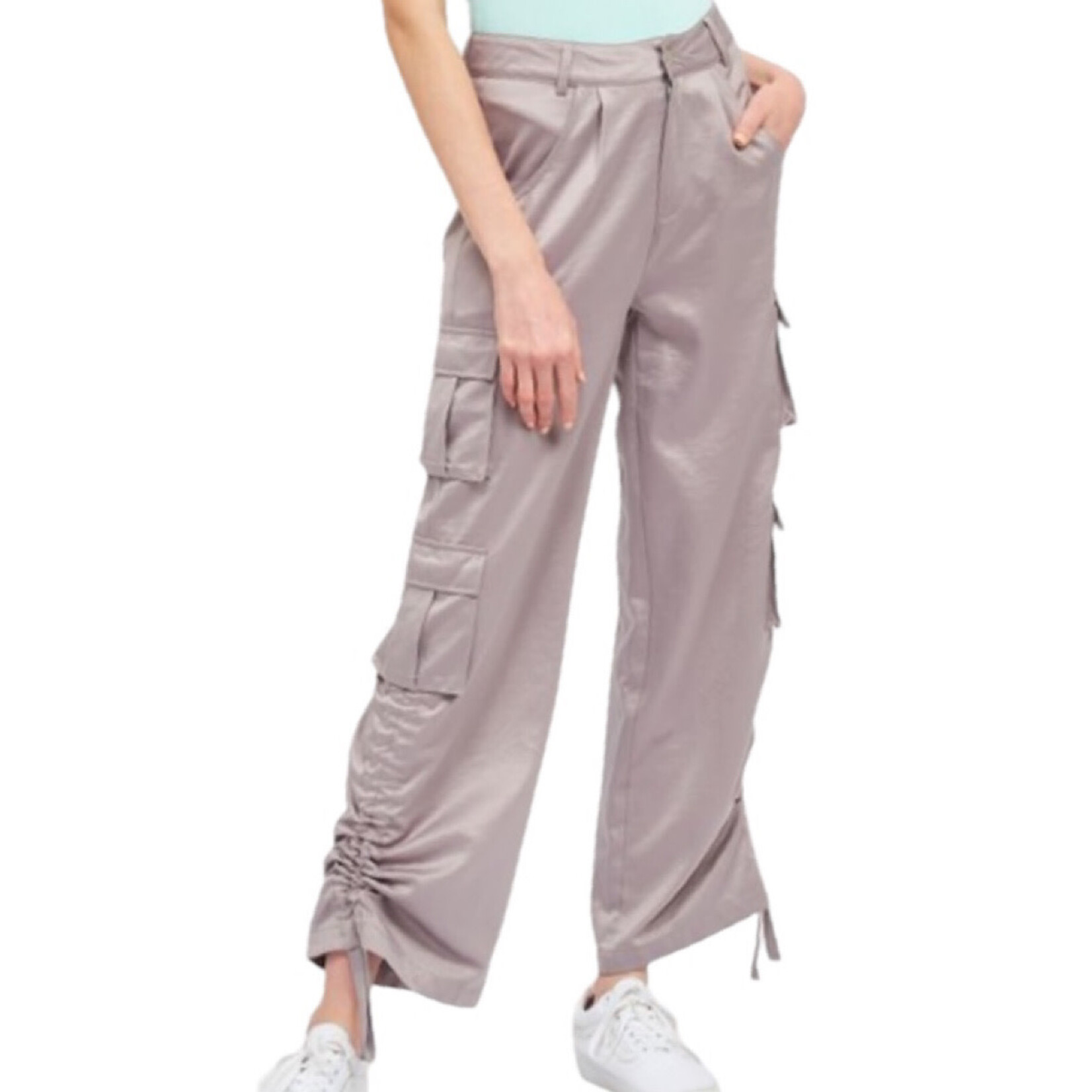 Light Grey Pocket Detail Cargo Pants