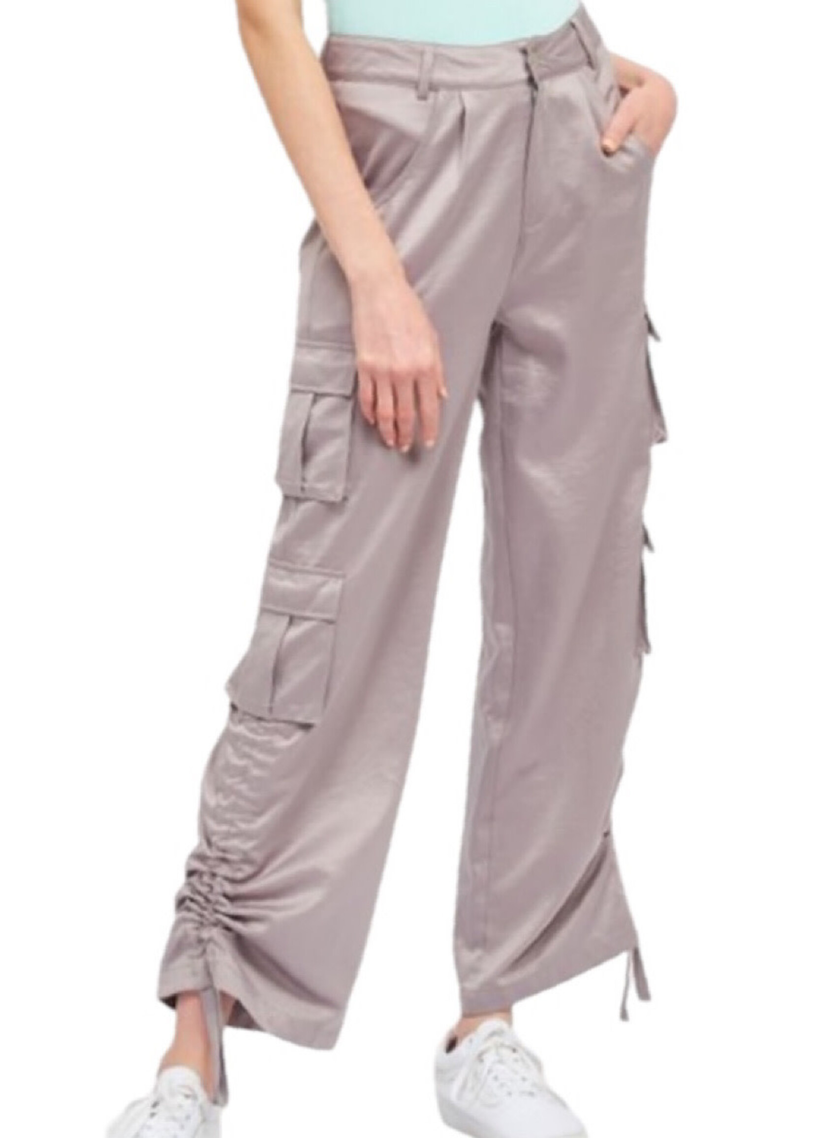 Light Grey Pocket Detail Cargo Pants