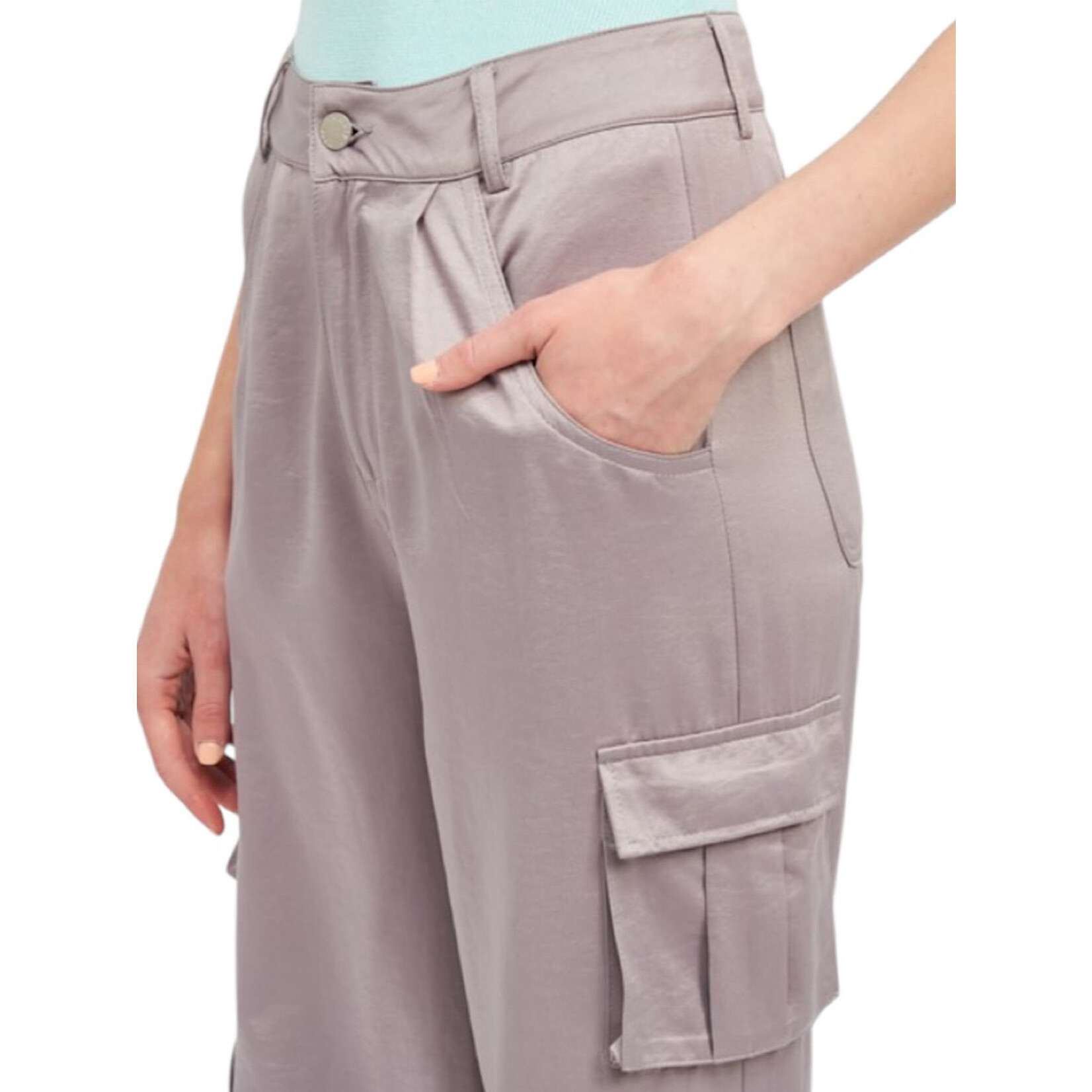 Light Grey Pocket Detail Cargo Pants