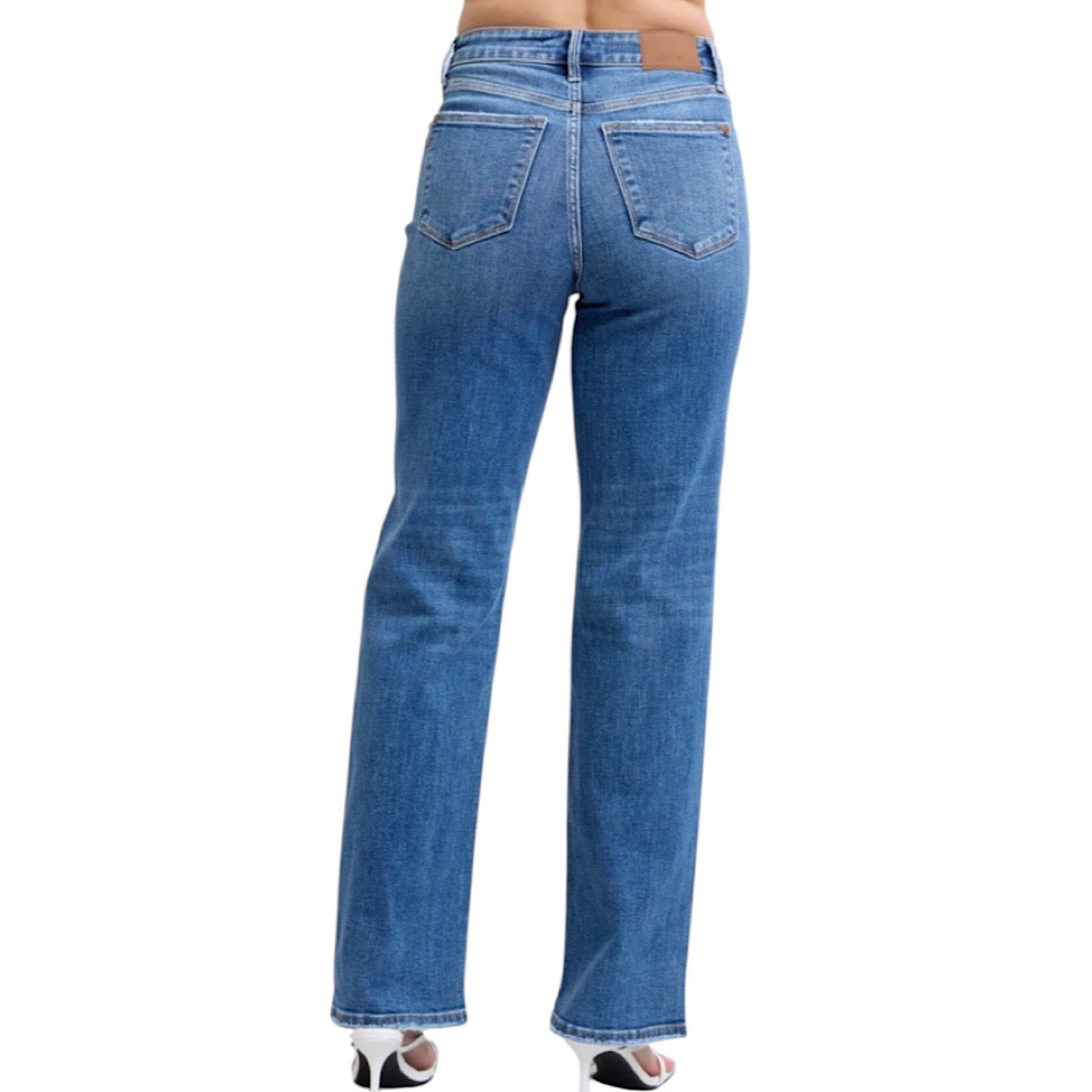 Judy Blue JB82623 HW V-Front WB Vintage Wash Straight Fit Jeans