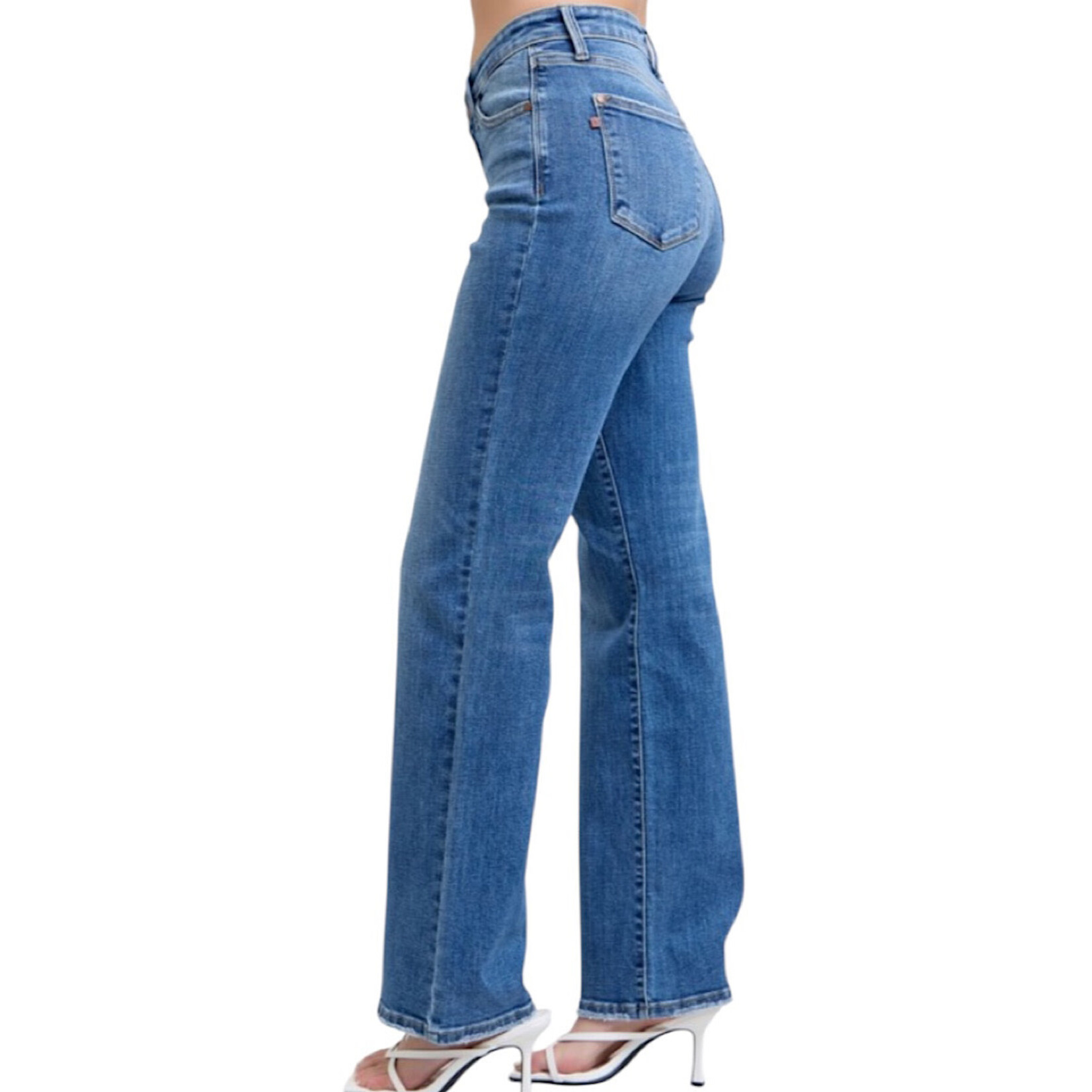 Judy Blue JB82623 HW V-Front WB Vintage Wash Straight Fit Jeans