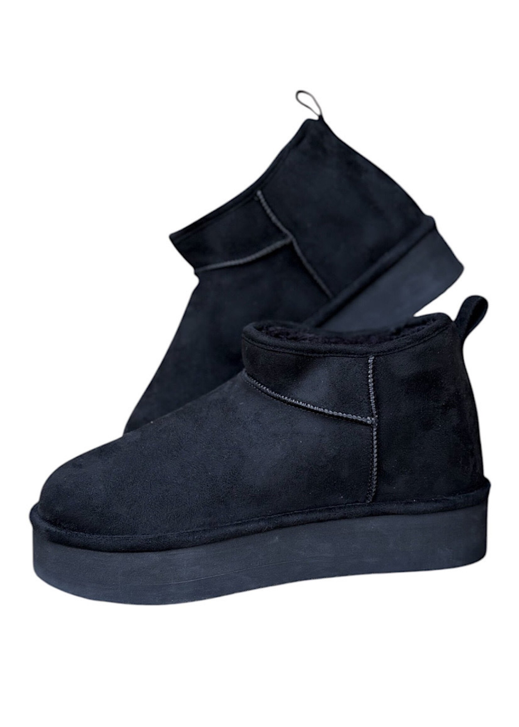 Black Shearling Lined Shortie Boot Size 9.5-RF