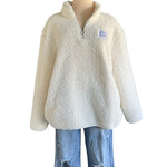 Ivory Ella White Sherpa Quarter Zip Size Large-RF
