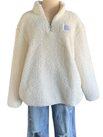 White Sherpa Quarter Zip Size Large-RF
