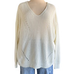 Cream Knit Sweater Size Large-RF