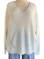 Cream Knit Sweater Size Large-RF