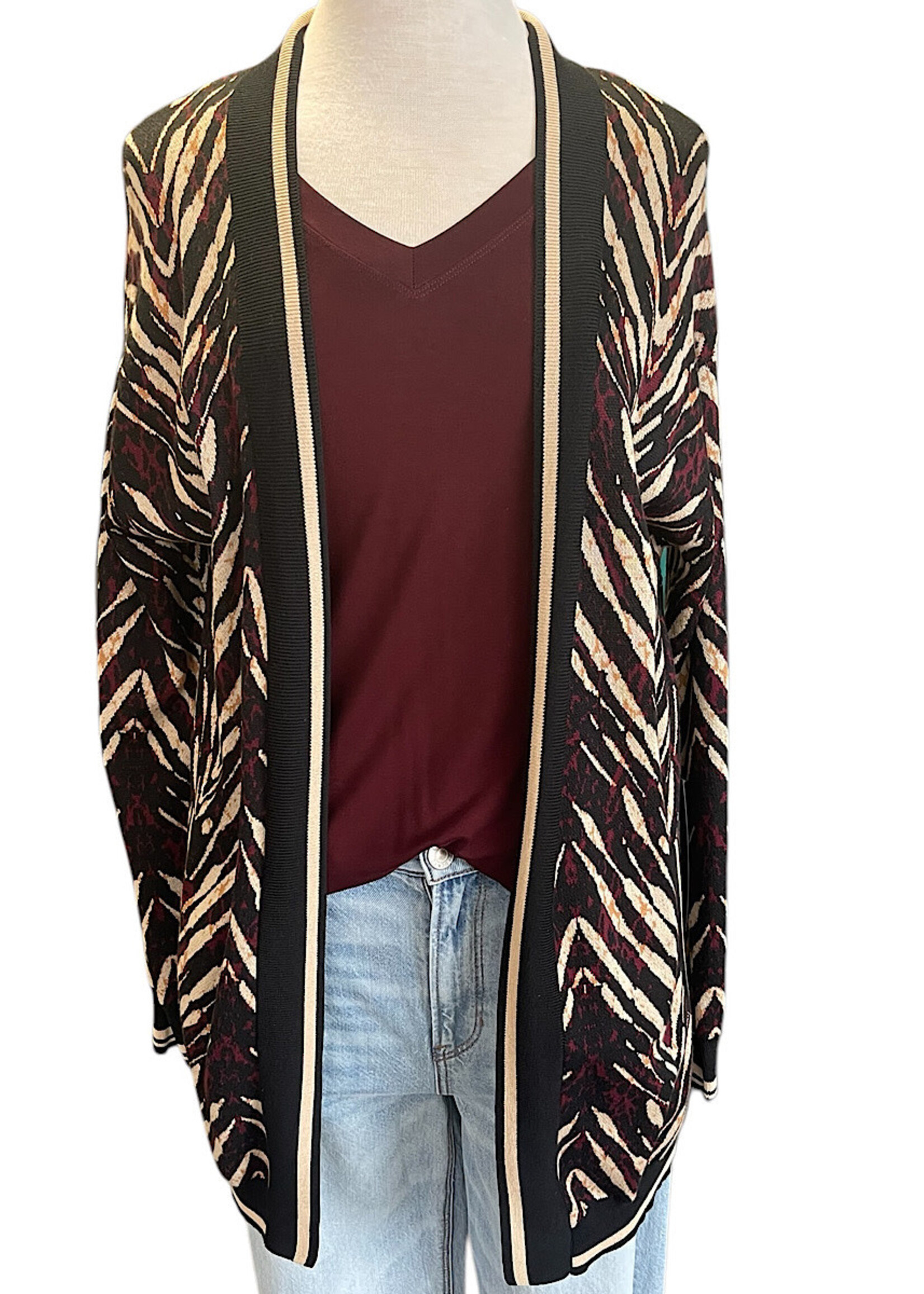 Liverpool Painted Chevron Jacquard Cardigan S