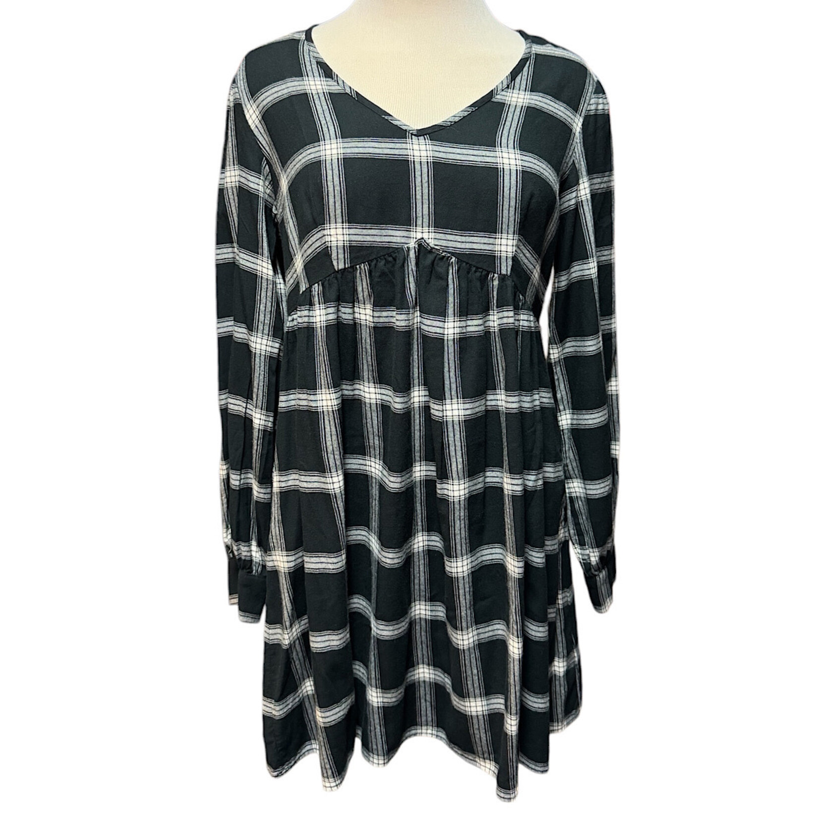 KNOX ROSE Black and White Plaid Dress Size Small-RF