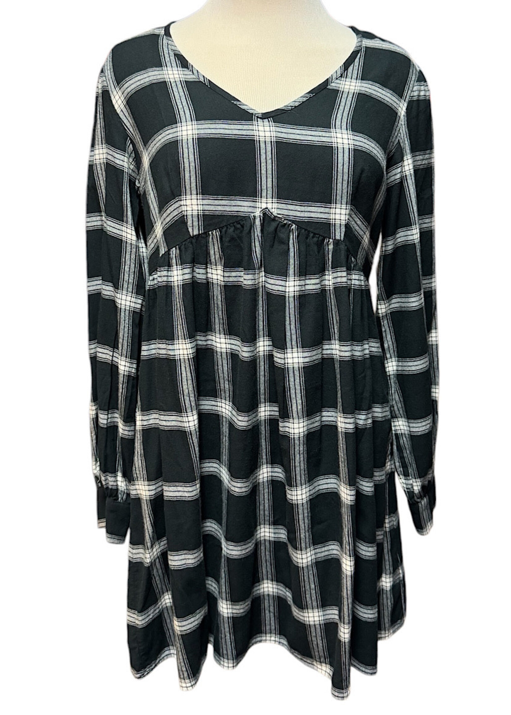 Black and White Plaid Dress Size Small-RF