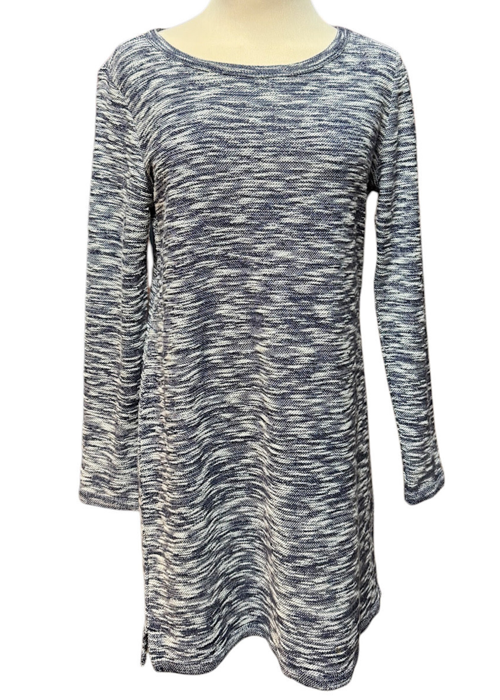 Navy Long Sleeve Sweater Knit Dress Size Medium- RF