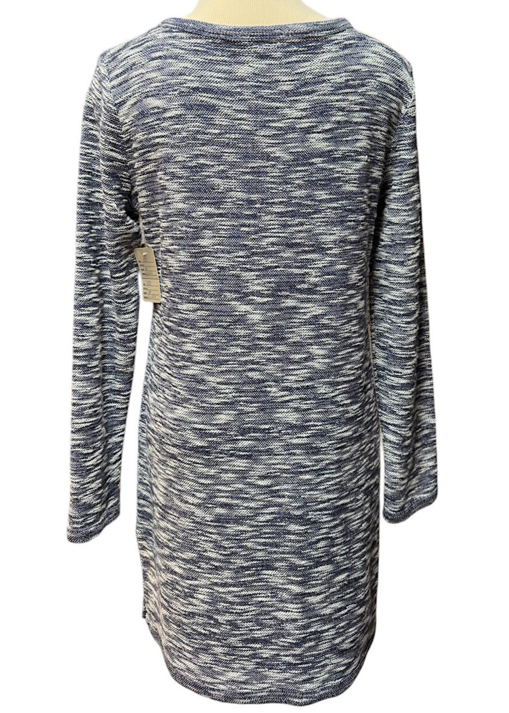 Navy Long Sleeve Sweater Knit Dress Size Medium- RF