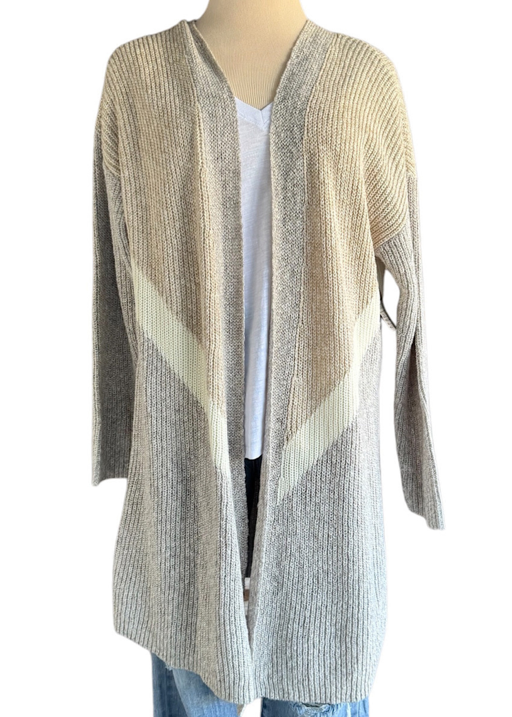 Grey Multi Color Knit Cardigan Size Large-RF