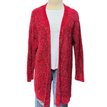 Red Heavy Knit Sweater Cardigan Size Large-RF