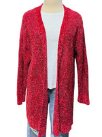Red Heavy Knit Sweater Cardigan Size Large-RF