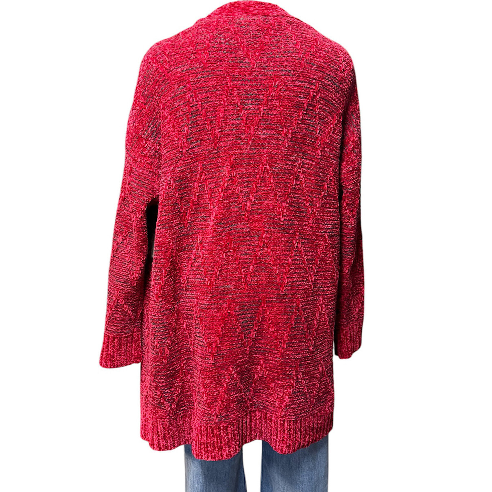 Maurices Red Heavy Knit Sweater Cardigan Size Large-RF