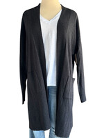 Black Shimmer Open Front Cardigan Size Large-RF