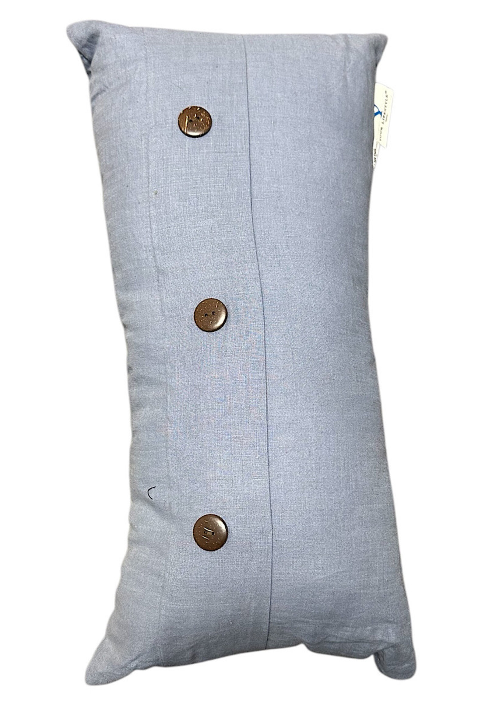 Blue Decorative Linen Pillows Rectangular